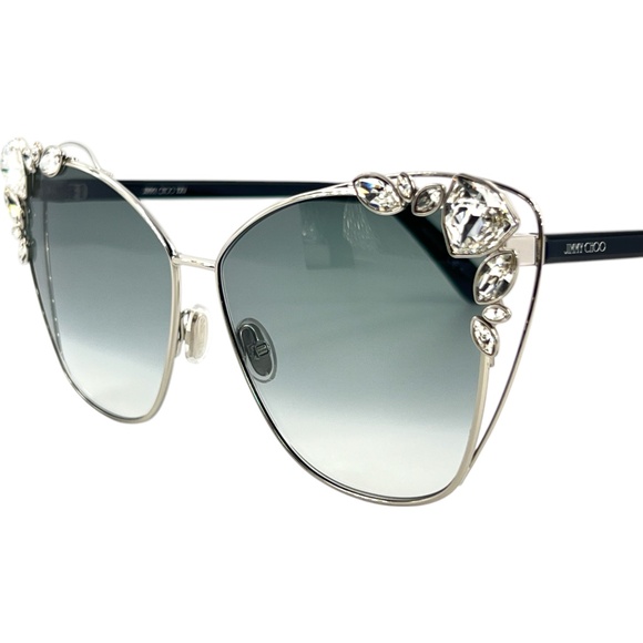 Jimmy Choo Black and Silver Embellished Sunglasses